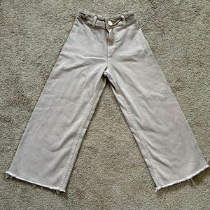 Zara Kids Wide Leg Jeans Size 10 Tan